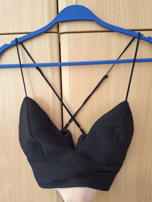 Lynne x Katerina Kainourgiou black ribbed bralette size S like new