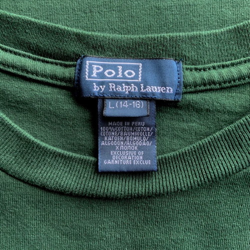 Polo by Ralph Lauren kids long-sleeve shirt green used, size L (14-16 years)