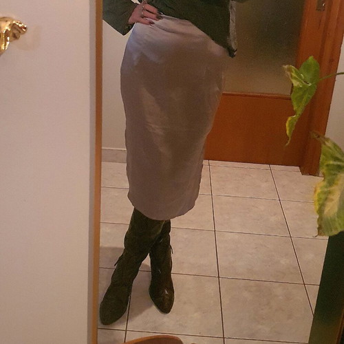 Satin midi skirt Zara new, silver-grey, size L