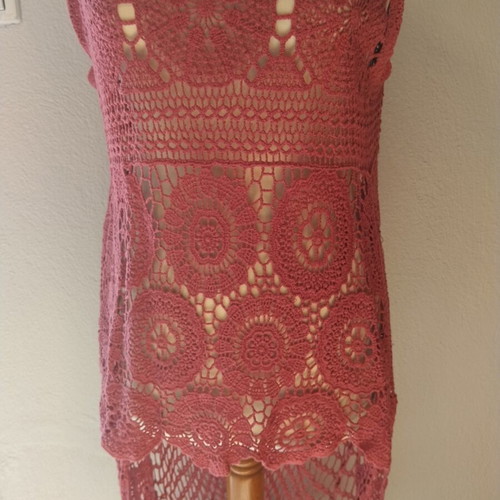 Bordeaux knitted blouse with asymmetric hem used