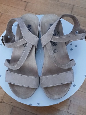 EasyWalk Italian anatomical platform sandals used, size 38, beige
