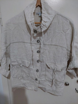Linen jacket Attrattivo used, beige, size S