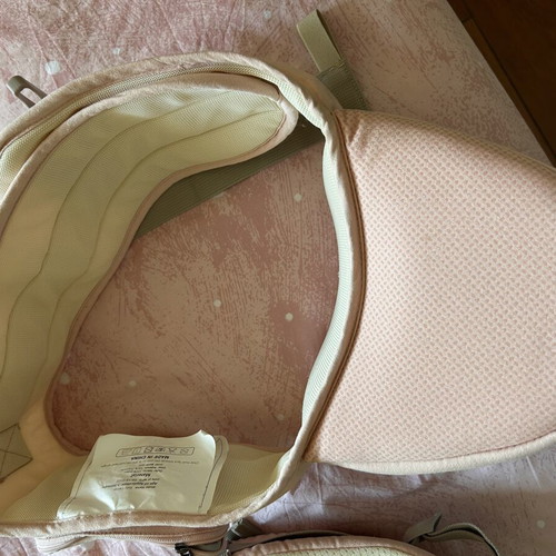 Baby carrier 2 in 1 with ergonomic seat used, pink