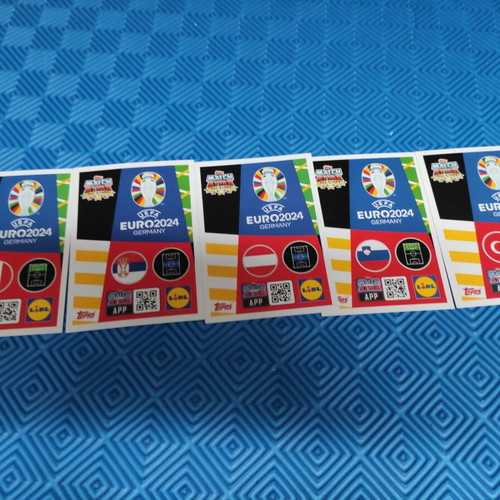 Euro 2024 collectible cards set of 5 like new