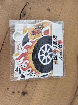 Happy Birthday Garland with Racing Cars Theme new