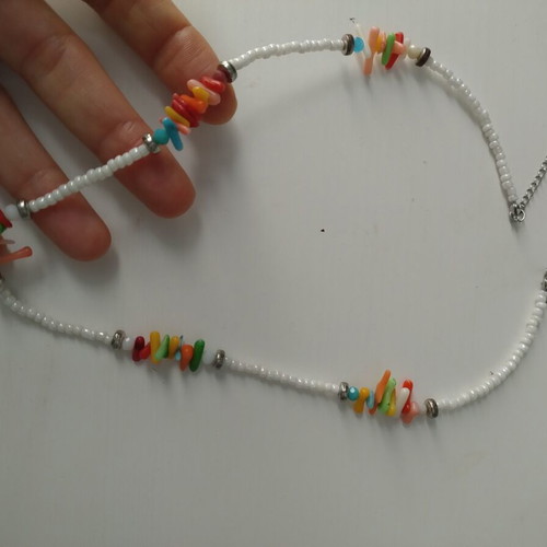 Beaded necklace 52 cm adjustable, new