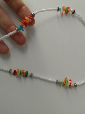 Beaded necklace 52 cm adjustable, new