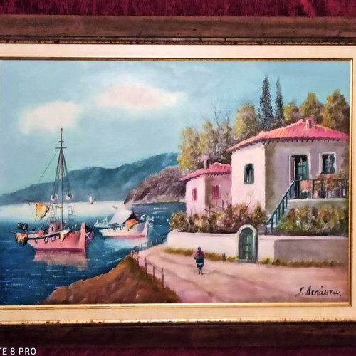 Painting G. Depastas Psarohori 3 on canvas like new