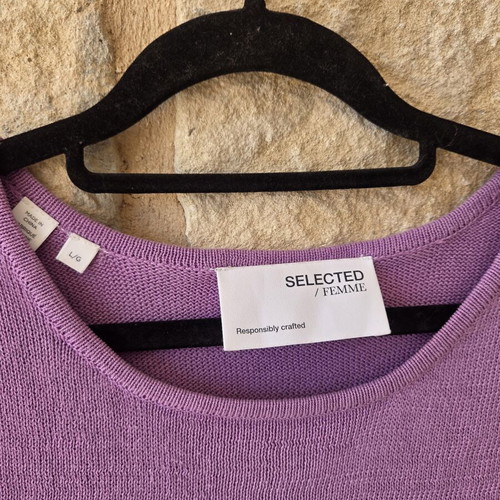 Selected Femme Lavender Purple Knitted Tank Top like new, size L
