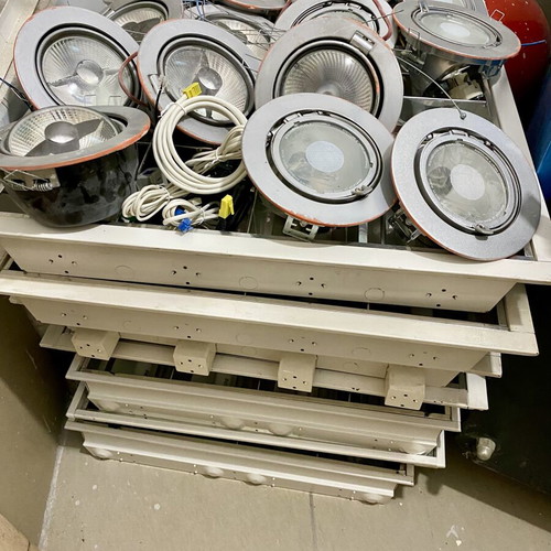 Professional Ceiling Lighting Set used, complete package with 12 recessed spots