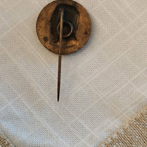Bronze old pin of ERE Konstantinos Karamanlis used