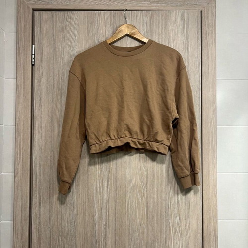 Zara cropped sweatshirt used, beige, size S