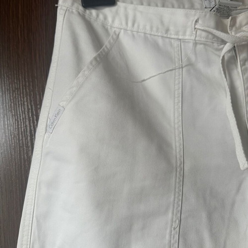 Calvin Klein jeans white wide-leg women's pants size M like new nautical style