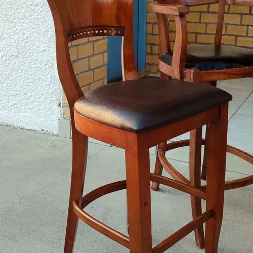 Biedermeier Style Bar Stools like new, set of 3 articulated vintage chairs