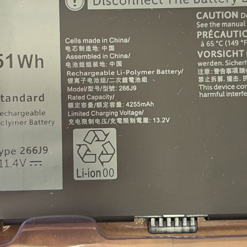 Dell G3-15 Series New Battery DP/N 266J9 51Wh 11.4V
