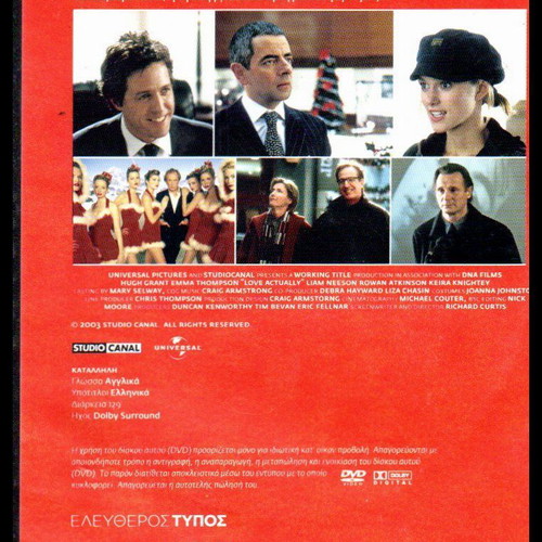 Love Actually DVD used with subtitles, used case