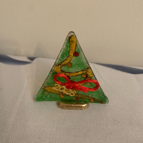 Christmas Tree Glass Charm New
