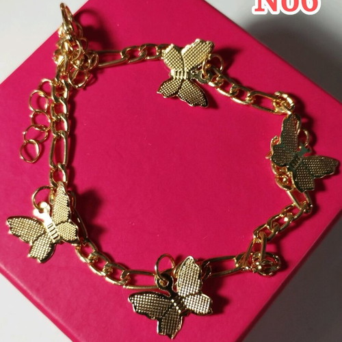 Gold-plated bracelet No6 with butterflies new