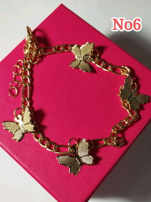 Gold-plated bracelet No6 with butterflies new