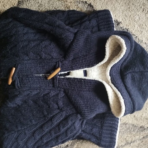 Zara cardigan with hood used, size M, blue