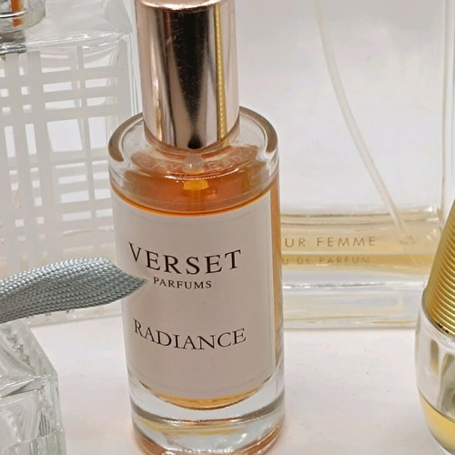 Perfume set used, 7 tester bottles and samples