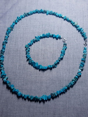 Clementine jewelry set with natural turquoise and 925 silver, new, handmade