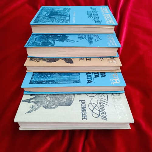 Jules Verne books used, luxury editions set
