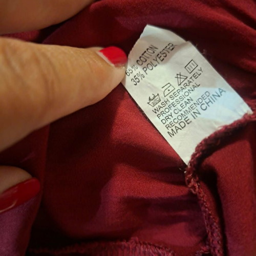 Off-shoulder ruby red dress, size M-L