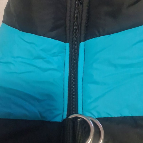 Dog jacket new, black/blue, size L