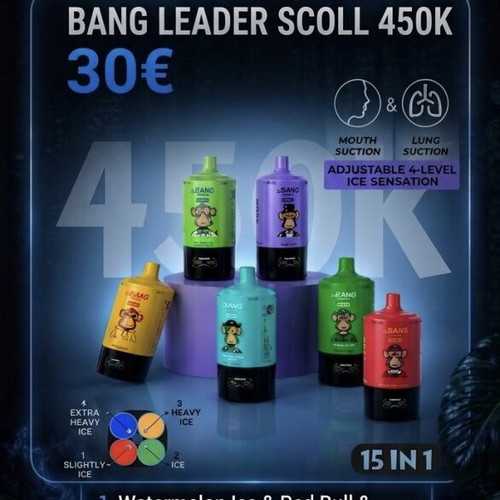 Bang Leader Scoll 450k Puffs 15 in 1 New