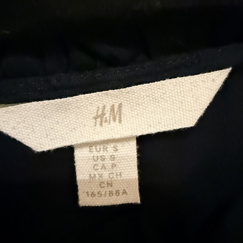H&M blouse with embossed polka dots new, black, size S
