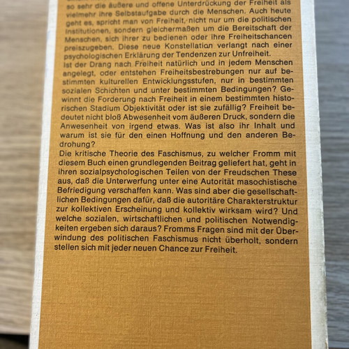 Die Furcht vor der Freiheit book like new, German