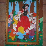 Large surface painting and frame used