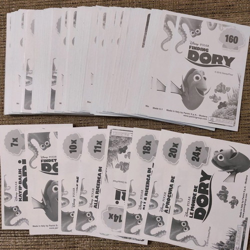 Finding Dory Panini stickers used, 107 pieces