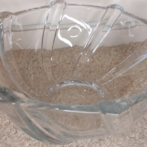 Crystal salad bowl new, heavy, dimensions 28x10x11cm
