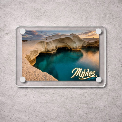 Acrylic fridge magnet 6x9cm – Milos, Greek summer collection