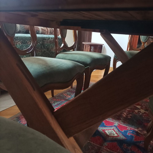 Monastic teak dining table, rectangular, solid wood