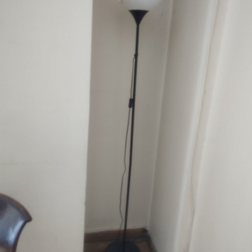Floor lamp like new, black with white glass