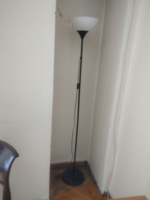 Floor lamp like new, black with white glass