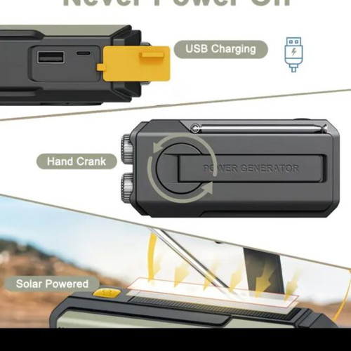 Solar emergency radio new with USB-C and powerbank