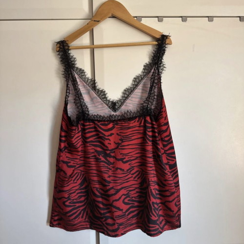 Vicolo Zebra Print Red Cami Top Lace Straps like new