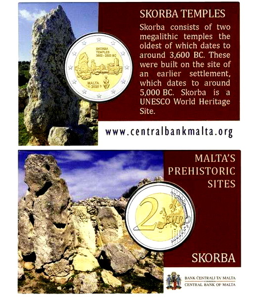 SAC malta 2 evro 2020 UNC Skorba (coincard)