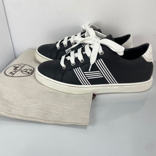 Hermes leather sneakers size 37 like new, black