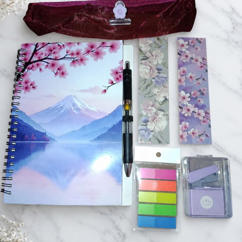 Sakura Calm Japanese stationery set 8 pcs new