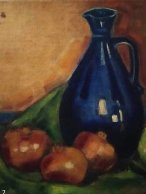 Ελαιογραφία σε καμβά Ευα Μπουλγούρα υπογεγραμμένη, σε άριστη κατάσταση