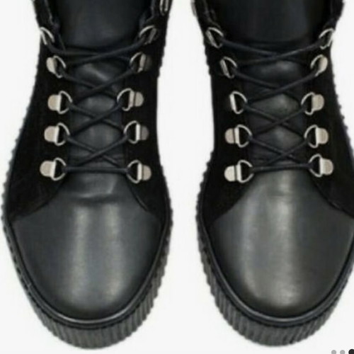Cumbia Nastia leather women's black ankle boots new