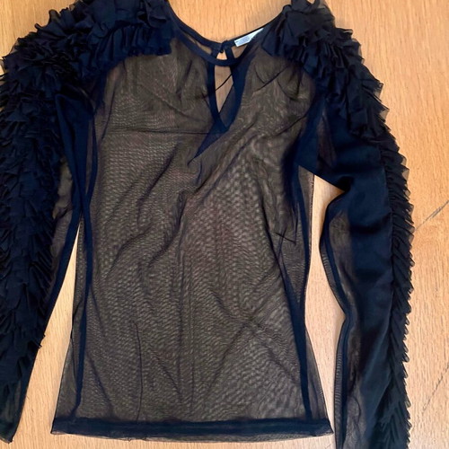 Tulle transparent blouse Cutcuutur black like new, XS