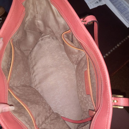 Michael Kors tote bag used, salmon pink shoulder bag