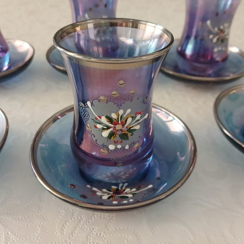 Tea Glasses Set of 6 from Constantinople iridescent, like new