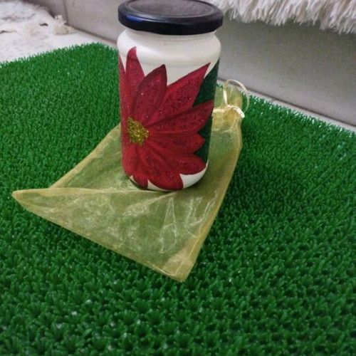 Hand-painted flower jar new